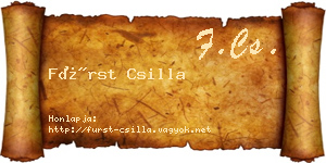Fürst Csilla névjegykártya